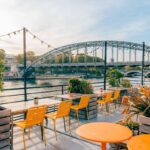 Le Mazette Paris - Terrasse rooftop vue Seine pont d'Austerlitz coucher de soleil